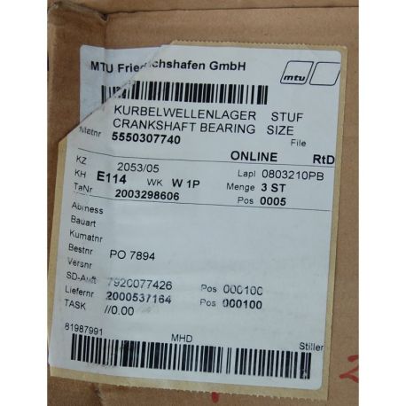 MTU 5550307740 CRANKSHAFT BEARING