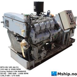 MTU 8V 183 AA 51 174 kVA generatorset