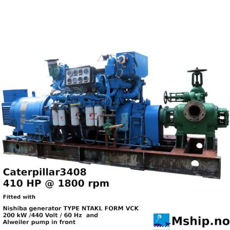Caterpillar3408 with 200 kW genertor and Alweiler pump in front