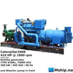 Caterpillar3408 with 200 kW generator and Alweiler pump in front.
