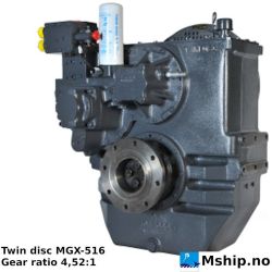 Twin Disc MGX-516 with gear ratio 4,52:1 https://mship.no