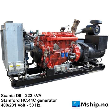 Scania D9 95 - 222 kVA generator set https://mship.no