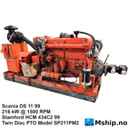 Scania DS 11 99 generator set with Twin Disc PTO