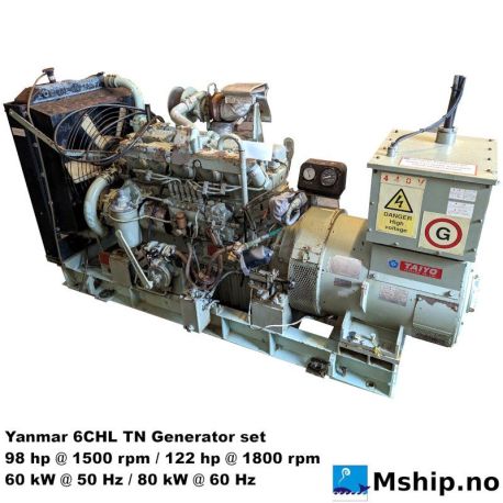 Yanmar 6CHL TN marine emergency generator set https://mship.no