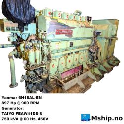 Yanmar 6N18AL-EN 750 kVA. TAIYO FEAW41DS-8 https://mship.no