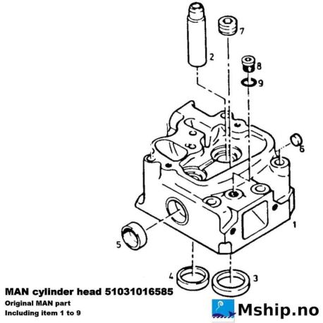 Original MAN cylinder head 51031016585 https://mship.no