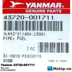 Yanmar 43720-001711 Pipe, Fuel