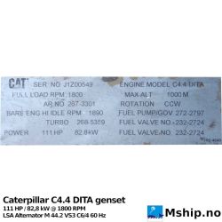Caterpillar C4.4 DITA genset
