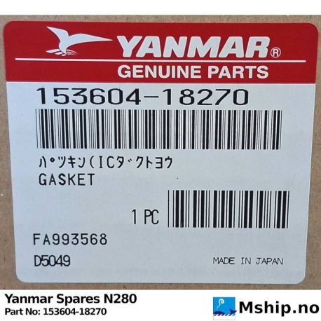 Yanmar N280 Gasket 153604-18270 https://mship.no