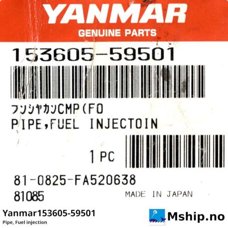 Yanmar 153605-59501 Pipe, Fuel injection https://mship.n