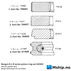 Bergen K-L-R series piston ring set 422943 250 mm bore https://mship.no