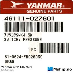 Yanmar 46111-027601 Switch, pressure