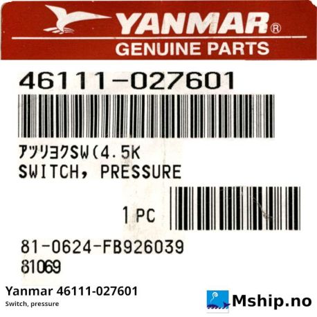 Yanmar 46111-027601 Switch, pressure https://mship.no