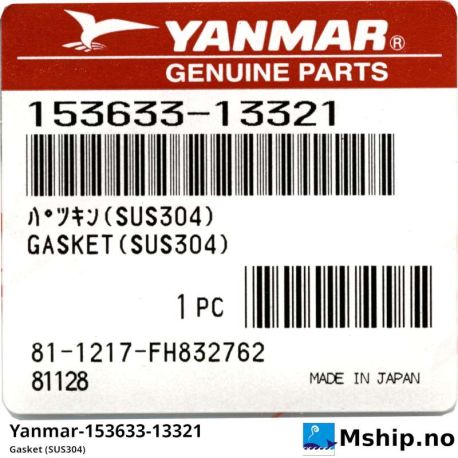 Yanmar-153633-13321 Gasket Exhaust manifold (SUS304) https://mship.no
