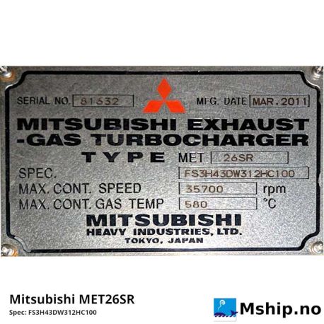Mitsubishi MET26SR Turbo Spec: FS3H43DW312HC100 https://mship.no