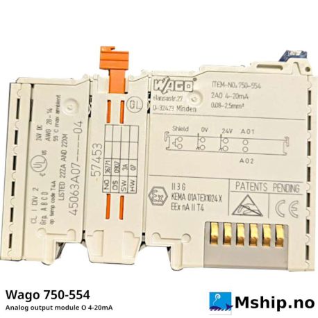 Wago 750-554 Analog output module O 4-20mA htps://mship.no