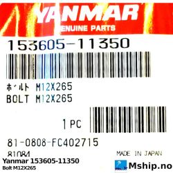 Yanmar 153605-11350 Bolt M12X265 https://mship.no