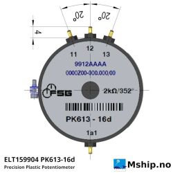FSG ELT-ELT159904 PK613d-16d 2K 352 Gr Precision Rotary Potentiometer