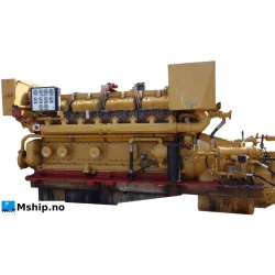 Caterpillar D399 PC — Manufacturer: Caterpillar, Model: D399 PC, Arrangement number:  3N1198, Serial number: 91B836   , HP: 1072, kW: 800, RPM: 1100, Running Hours: 193700 total- 13887 since major overhaul, Cylinder bore: 159 mm, Piston Stroke: 203 mm, Number of cylinders: 16, Cylinder configuration: V-engine, Rotation direction: CW - Clockwise seen from aft, Fuel Type: Diesel, Other: Completely rebuilt with new crankshaft in 2014. Cost of repair € 200.000,-
This engine is Clockwise rotation  (CW) viewed from flywheel end., Weight: 8203 kg - DRY weight without gearbox