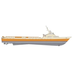 165' Fast Supply Vessel, built 1999, yard no. 38 – profile drawing