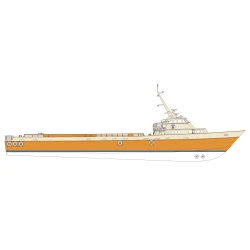 160' Fast Supply Vessel, built 2005, yard no. 44 – profile drawing