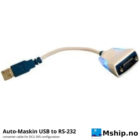 Auto-Maskin USB to RS-232 Converter Cable — Manufacturer: Auto-Maskin, Model: USB to RS-232 Converter Cable, Manufacturers part number: 1020080, Performance specification: USB to RS-232 converter cable, used in series with the Rudolf cable for DCU 305 configuration