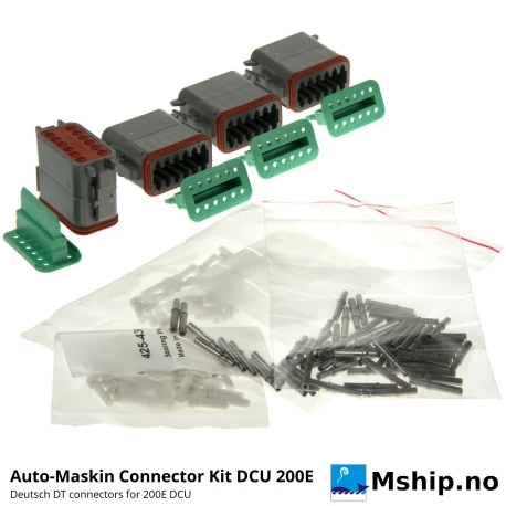 Auto-Maskin Connector Kit DCU 200E Series — Manufacturer: Auto-Maskin, Model: Connector Kit DCU 200E Series, Manufacturers part number: 1006479, Performance specification: 4 Deutsch DT connectors, crimp sockets and sealing plugs for one 200E Series DCU