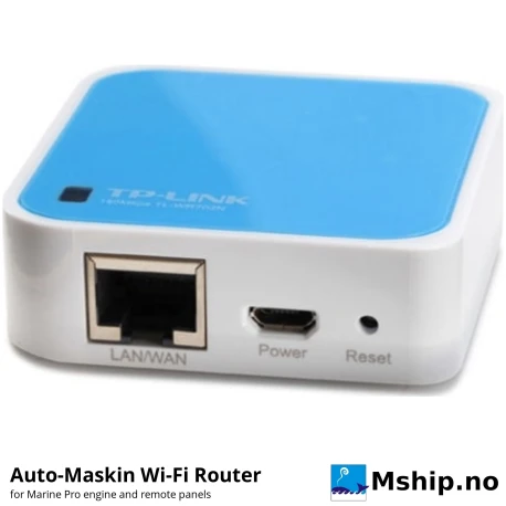 Auto-Maskin Wi-Fi Router for Marine Pro Panels — Manufacturer: Auto-Maskin, Model: Wi-Fi Router, Manufacturers part number: 1300084, Performance specification: Compact Wi-Fi router for Marine Pro engine and remote panels, powered from the panel USB port, pre-configured