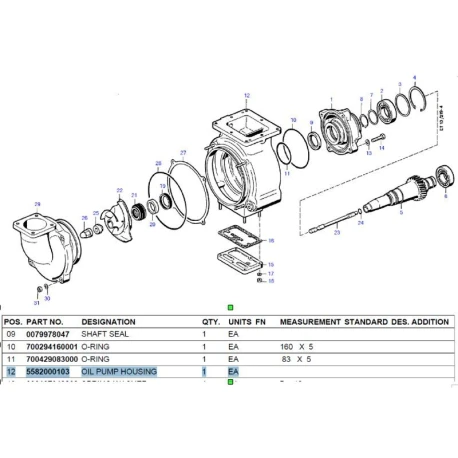 MTU-5582000103-Pump-housing — Manufacturer: MTU, Manufacturers part number: 5582000103999, Other: For MTU 396 series