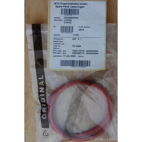 MTU 700429200003 O-RING — Manufacturer: MTU, Manufacturers part number: 700429200003