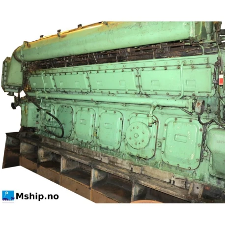 Bergen diesel KVMB 12 — Manufacturer: Bergen Diesel, Model: KVMB 12, Serial number: 7506, Year: 1981, HP: 2640, kW: 1969, RPM: 825, Number of cylinders: 12, Cylinder configuration: V-engine, Fuel Type: Diesel, Other: Exhaust manifold is not included.