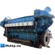 Nohab F216V-D825 — Manufacturer: Nohab Polar, Model: F216V-D825, Serial number: 2669, Year: 1975, HP: 3520, kW: 2626, RPM: 820, Running Hours: 33105 since last major overhaul. 84524 running hours total, Cylinder bore: 250 mm, Piston Stroke: 300 mm, Number of cylinders: 16, Displacement: 235,62 Liter, Cylinder configuration: 45 degree V-engine, Rotation direction: CCW - Counter clockwise seen from aft, Class: DNV, Weight: 17900 kg including flywheel