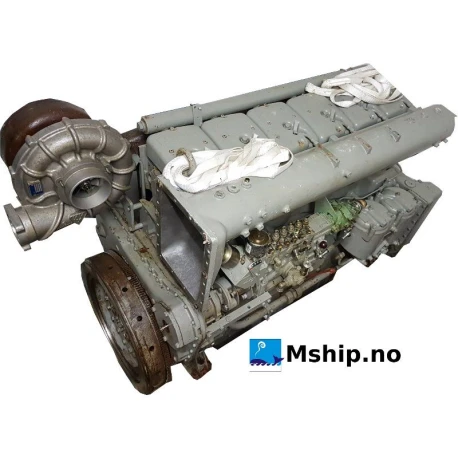 Deutz MWM TBD 604 BL 6 — Manufacturer: MWM, Model: TBD 604 BL 6, HP: 630, kW: 470, RPM: 1200, Running Hours: 0 since overhaul, Cylinder bore: 170 mm, Piston Stroke: 195 mm, Number of cylinders: 6, Displacement: 26.56 Liter, Cylinder configuration: In line, Rotation direction: CCW - Counter clockwise seen from aft, Other: no inter cooler - no fuel pipes.