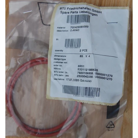 MTU 700429085000 O-RING — Manufacturer: MTU, Manufacturers part number: 700429085000