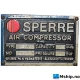 Sperre LL2/140 — Manufacturer: Sperre, Model: LL2/140, Serial number: 145099, kW: 30 @ 50 Hz   34,5 @ 60 Hz, RPM: 1470 @ 50 Hz - 1760 @ 60 Hz, Volt: 380 - 440   - see photo of electric motor type plate, HZ: 50 - 60, m³ /h, cubic meter per hour capacity: 188, Electric motor type: Siemens - see photo of electric motor type plate, Working pressure BAR: 8, Test Pressure BAR: 15