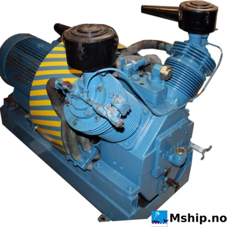 Sperre LL2/160 air Compressor — Manufacturer: Sperre, Model: LL2/160, Serial number: 165046, kW: 24, RPM: 1175, Volt: 440, m³ /h, cubic meter per hour capacity: 203, Electric motor type: Siemens 1LA4 207 B3 200 L, Working pressure BAR: 8