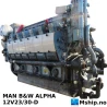 MAN B&W ALPHA  12V23/30-D — Manufacturer: MAN B&W Alpha, Model: 12V23/30-D, Serial number: 15505, Year: 1987, HP: 2400, kW: 1760, RPM: 825, Cylinder bore: 225 mm, Piston Stroke: 300 mm, Number of cylinders: 12, Cylinder configuration: V-engine, Class: DNV