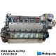 MAN B&W ALPHA  12V23/30-D — Manufacturer: MAN B&W Alpha, Model: 12V23/30-D, Serial number: 15505, Year: 1987, HP: 2400, kW: 1760, RPM: 825, Cylinder bore: 225 mm, Piston Stroke: 300 mm, Number of cylinders: 12, Cylinder configuration: V-engine, Class: DNV