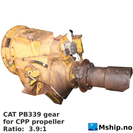 Pay & Brinck PB 339 — Manufacturer: Pay & Brinck, Model: PB 339, Serial number: 3065, Year: 1977, Rotation direction: Flywheel rotation clockwise CW - Prop shaft rotation LEFT  CCW, Class: DNV, Gear type: Non Reversing Gearbox  CPP  - to be used with controllable pitch propeller, Gear ratio: 3,9:1