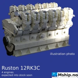 Ruston 12RK3C — Manufacturer: RUSTON, Model: 12RK3C, HP: 1975, kW: 1473, RPM: 750, Volt: 6600, HZ: 50, kVA: 1750
