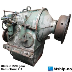 Ulstein 220 gearbox — Manufacturer: Ulstein Propeller A/S, Model: 220, Serial number: 778, Year: 1978, Other: Fitted with Vulcan  EZ 135 S flexible coupling, Gear type: Non Reversing Gearbox  CPP  - to be used with controllable pitch propeller, Gear ratio: 2:1