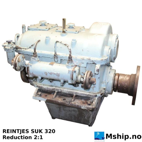REINTJES SUK 320 — Manufacturer: REINTJES, Model: SUK 320, Serial number: 40523, Year: 1972, HP: 1076, kW: 791, RPM: 1000, Rotation direction: On engine side: CCW - counter clockwise - On propeller side: CCW - Counter clockwise, Other: weight 1220 Kg, Gear type: FP  - normal reverse gear for fixed propeller blades, Gear ratio: 2:1