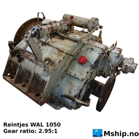 Reintjes WAL 1050 — Manufacturer: REINTJES, Model: WAL 1050, Serial number: 43523, Year: 1975, HP: 810, kW: 596, RPM: 750, Rotation direction: Propeller axle: Clockwise CW  - Engine flywheel: Counter clockwise CCW, Gear ratio: 2.95:1