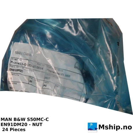 MAN B&W S50MC-C EN91DM20 - NUT — Manufacturer: MAN Diesel & Turbo genuine product, Model: S50MC-C, Manufacturers part number: EN91DM20, Class: BV