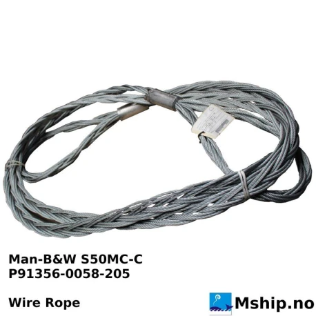 Man B&W S50MC-C P91356-0058-205 Wire Rope — Manufacturer: MAN Diesel & Turbo genuine product, Model: S50MC-C, Manufacturers part number: P91356-0058-205, Class: Germanischer Lloyd, Other: Part nr P91356 / Plate 0058 / item 305  - May also fit other models than S50MC-C