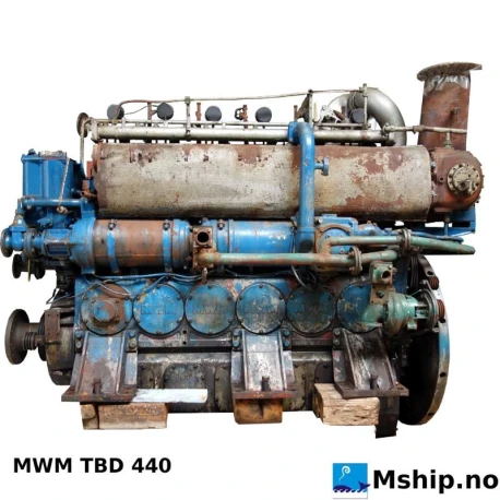 MWM TBD 440 — Manufacturer: MWM, Model: TBD 440, Year: 1979, HP: 900, kW: 662, RPM: 1000, Number of cylinders: 6, Cylinder configuration: In line, Fuel Type: Diesel, Other: Identification plate is missing