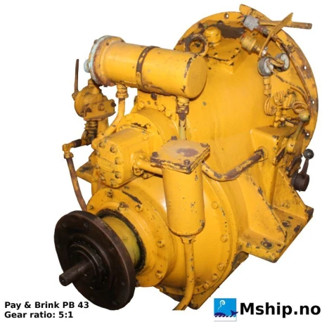 Pay & Brinck PB 43 — Manufacturer: Pay & Brinck, Model: PB 43, Serial number: 40, Year: 1967, Gear type: Non Reversing Gearbox  CPP  - to be used with controllable pitch propeller, Gear ratio: 5,0:1