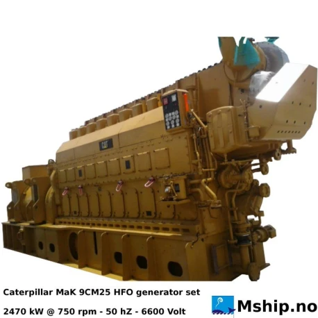 MaK 9CM25 HFO generatorset 3240 kVA — Manufacturer: Caterpillar MaK, Model: 9CM25 HFO, Serial number: 42623, Year: 2007, kW: 270