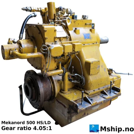 Mekanord 430 HS/LD — Manufacturer: Mekanord, Model: 500 HS/LD, Serial number: 2-025, Year: 1998, HP: 1.972 HP/rpm, kW: 1.450 kW/rpm, Other: Weight 2400 kg.  Can be fitted with up to 3 P.T.O, Gear type: Non Reversing Gearbox  CPP  - to be used with controllable pitch propeller, SOLD: 4.05:1