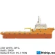 230' AHTS. DP2. Built: 2009 — Manufacturer: P.T. JAYA ASIATIC SHIPYARD, Model:  70.05M AHSV, Yard No 871B., Year: 2009, Fuel Type: MDO, Class: ABS ✠A1, Towing Vessel, Offshore Support Vessel AH,FiFi 1, DPS2 , ✠AMS
, Length Overall LOA Meter: 70.05, Length between Perpendicular Meter: 63, Molded Breadth Meter: 16, Design Draft Meter: 4.57 m, Molded Depth Meter: 7,2, Draft (Maximum) Meter: 4.88 m, Loadline Displacement:: 3,830.68 MT, Cargo Deck Area:: 476,04 m 2, Deck Cargo Capacity:: 600.00 MT, Deadweight Tonnage:: 2579.43 MT, Gross tonnage ITC (registred): 2342 MT, Net Tonnage  ITC (registred): 702 MT, Fuel Oil:: 870,98 m 3, Fresh Water M³ : 613.82 m 3, Ballast M³: 437.23 m 3, Dry Bulk:: 200 m3, Liquid Mud:: 613,12 m 3, ACCOMMODATIONS:: 42, Main Engines:: Two Wärtsilä  6L32A / 72570-5, 9 cylinder,  3000 kW each @ 750 rpm. total 6000 kW., Total Propulsion HP:: 8158 HP, Propulsion:: 2 x WARTSILA PROPULSION NORWAY AS CPP  Bronze-ABS-Type 4 Ni-Al Bronze, Shaft Generators:: Two LEROY SOMER LSAM 50.1 VL 10 4P, Ship’s Service Generators:: Two (2) x LEROY SOMER LSAM 471 L 9, 370 kW each , Positioning:: DP 2, LIFESAVING EQUIPMENT: Six  (6) x 25 Life Rafts
One (1)  SOLAS FRC, Deck strenght m  ²: 7.5 Metric Ton/m2, Maximum speed: 13.5 knots, Bollard pull: 99.297 Metric Ton